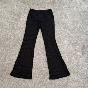Black Flared Lace Pants